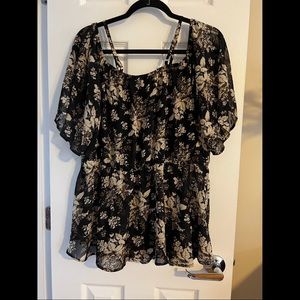 NEW Shein Curve floral cold shoulder blouse size 3XL